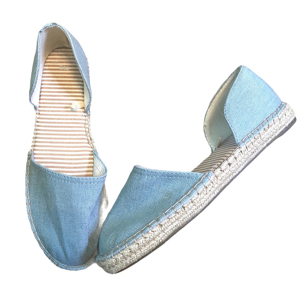 GAP Blue Chambray Denim Espadrille Sandals Size 8